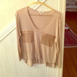 LNA long sleeved top with silk pockets. Size M